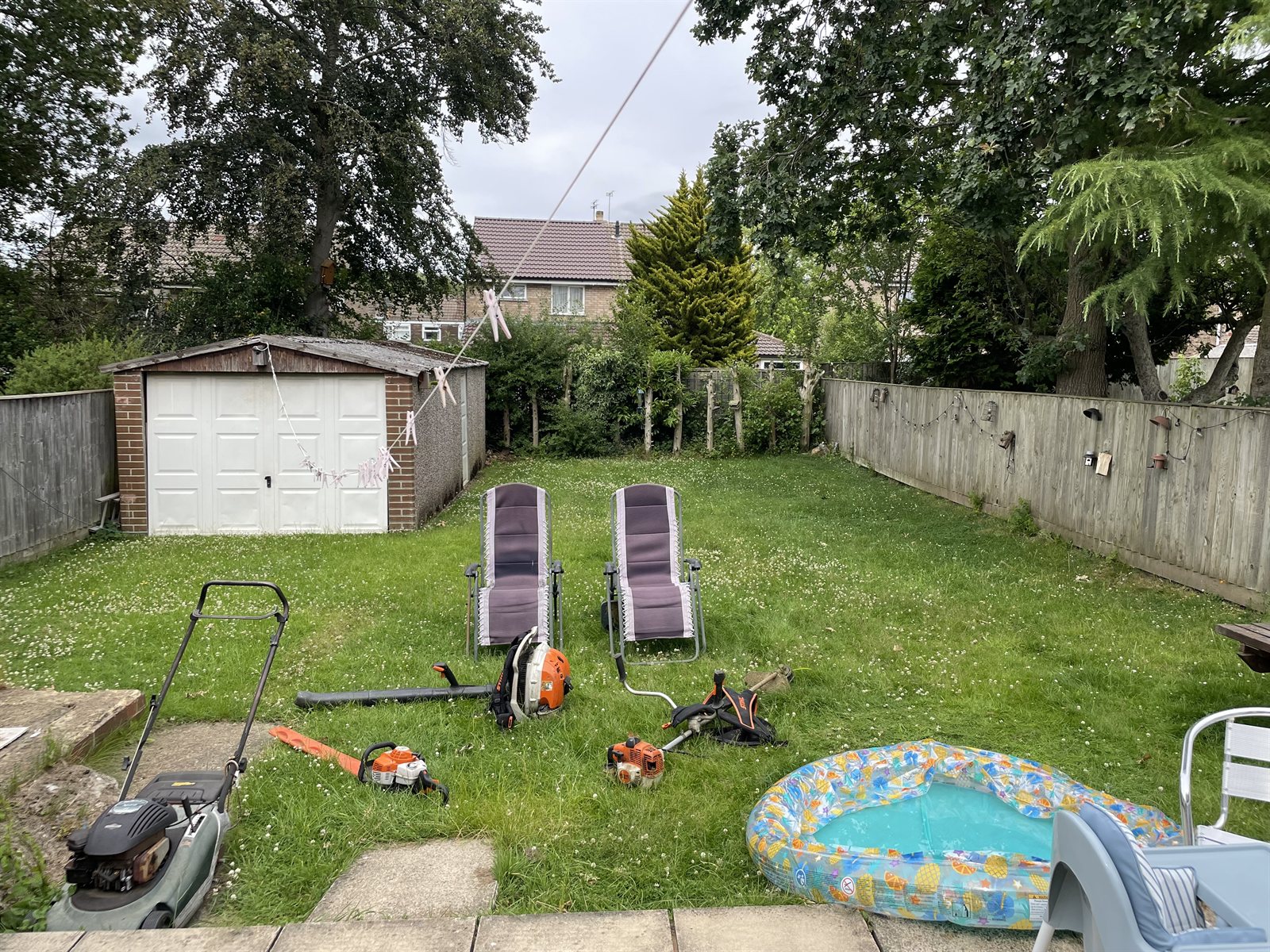Garden before a full lawn renovation